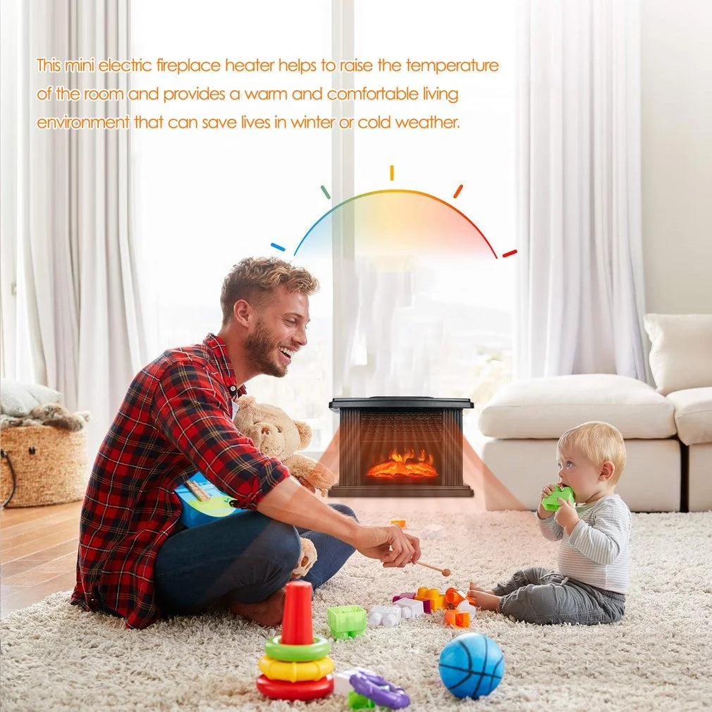 Purilite Select 1000W Portable Electric Fireplace Heater – Realistic Flame Effect with Remote Control | Indoor Space Warmer