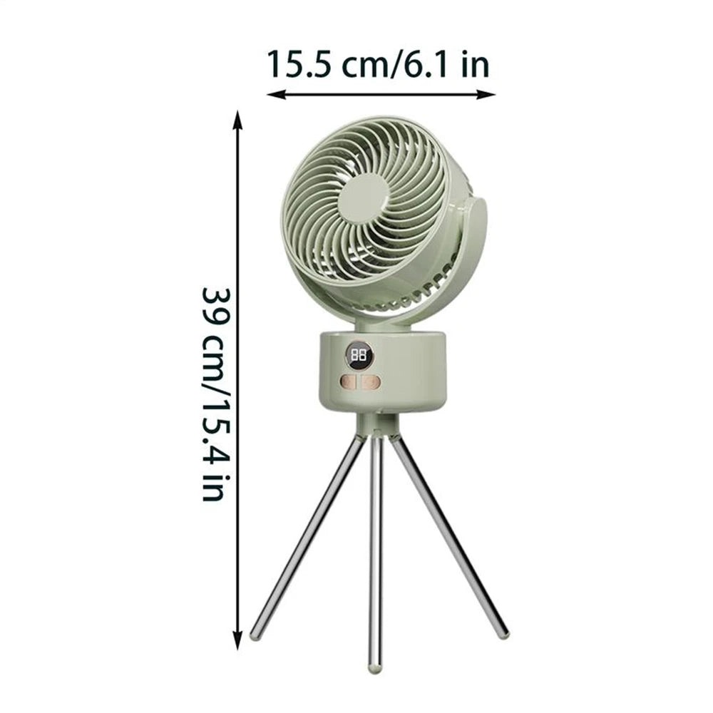 Purilite Select – 3600mAh Rechargeable Camping Fan with Tripod & Auto Head-Shaking