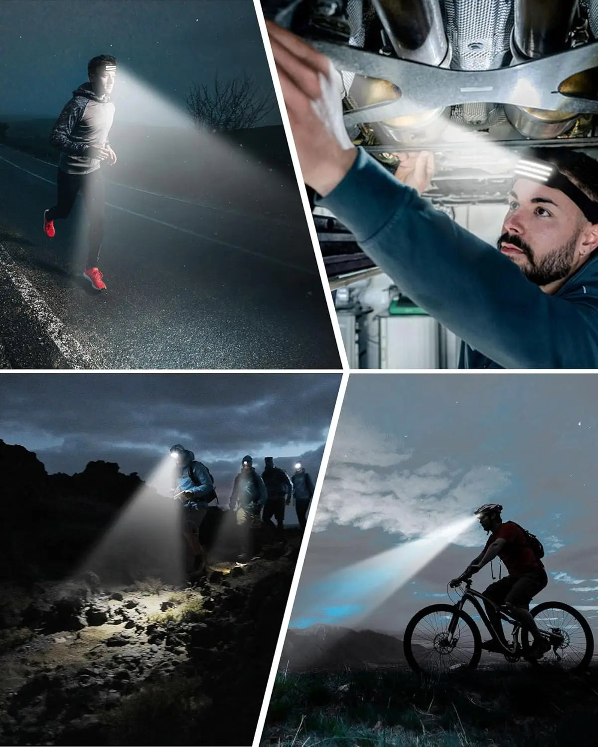 Purilite Select Sensor LED Headlamp with 5 Lighting Modes – Rechargeable Head Torch for Fishing, Camping & Hiking