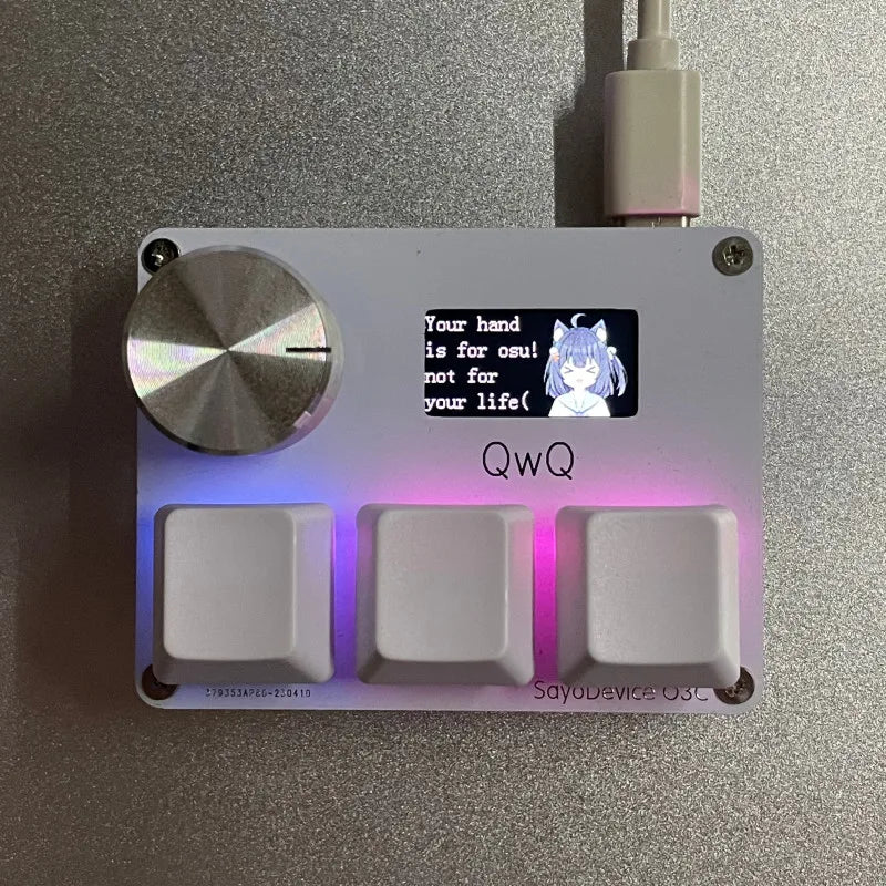 Purilite Select O3C Magnetic Switch Mini Keyboard with Display, Knob, and Macro Support