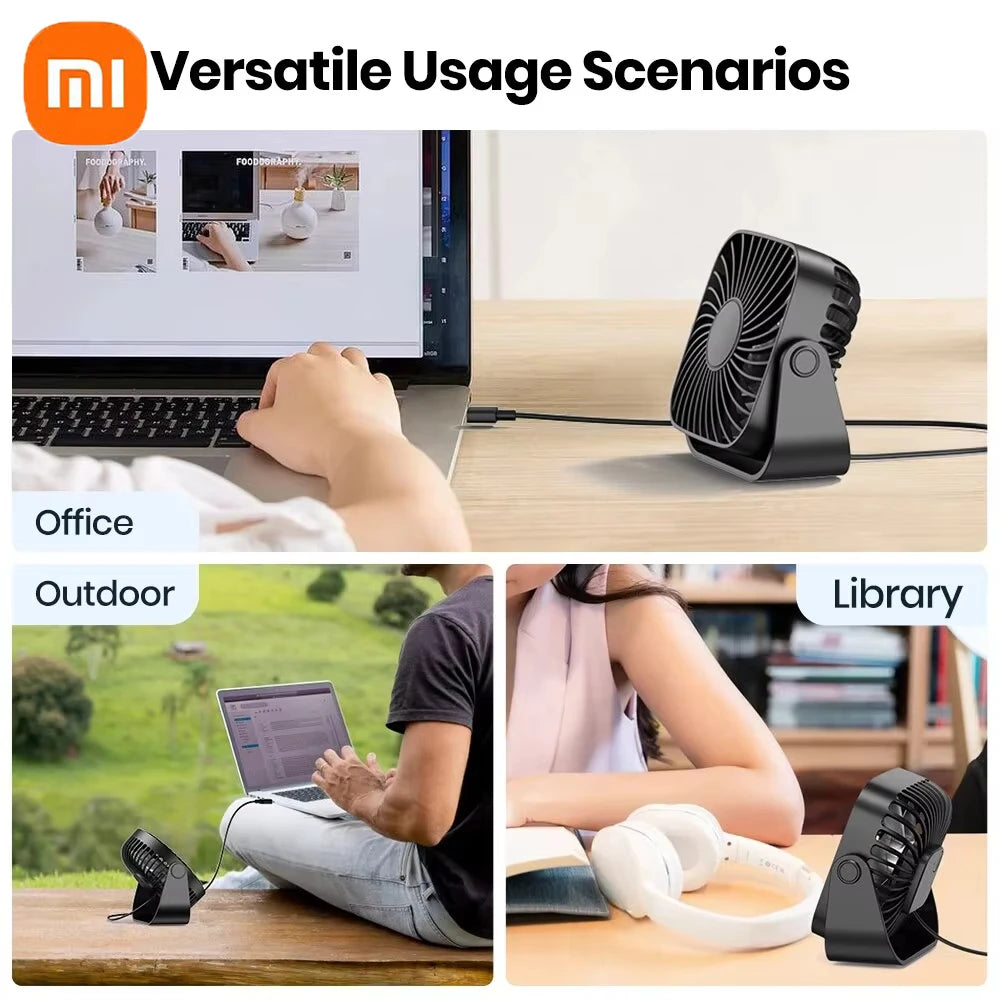 Purilite Select – USB Mini Desk Fan with 360° Rotation & 3-Speed Cooling