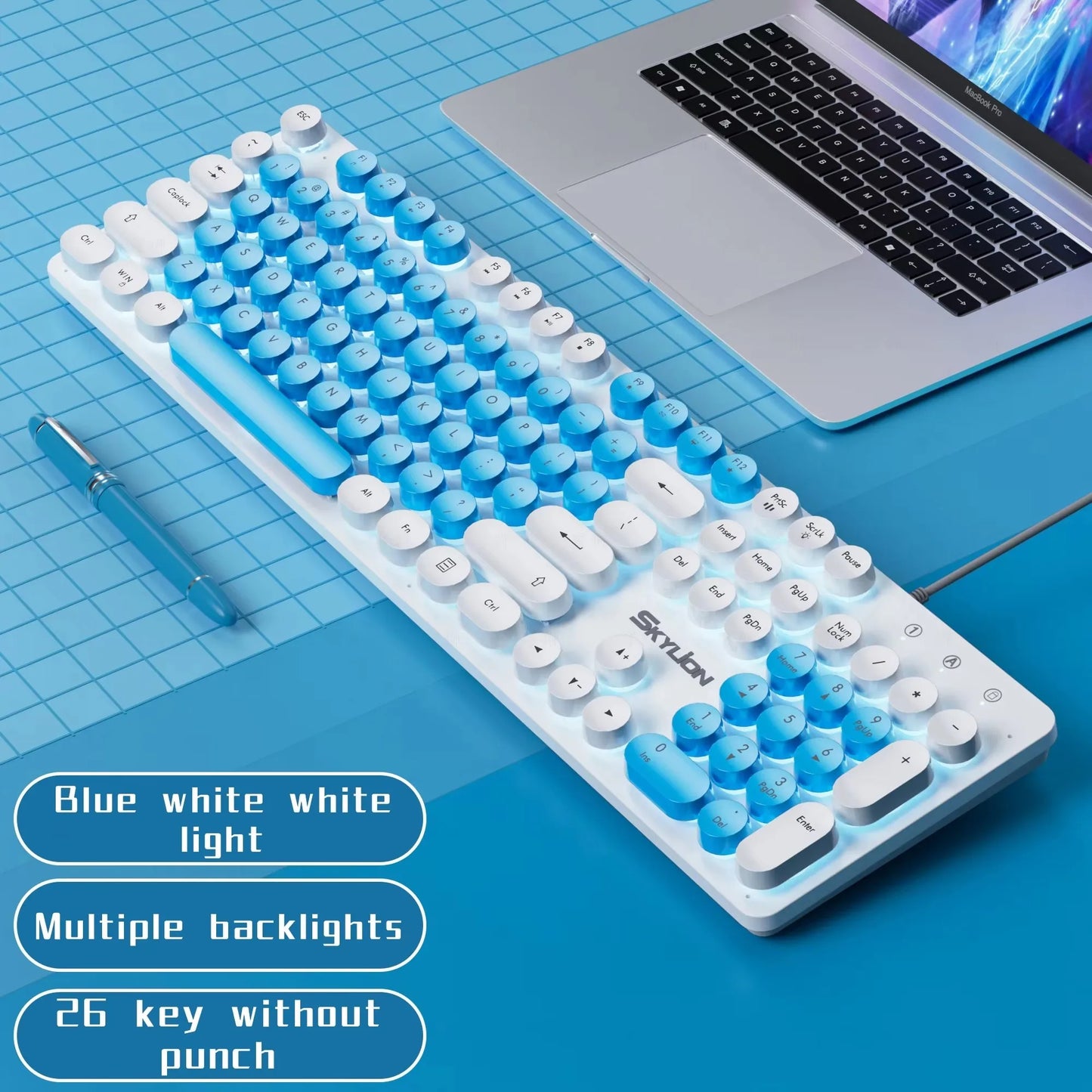 Purilite Select H300 104-Key Wired Membrane Keyboard