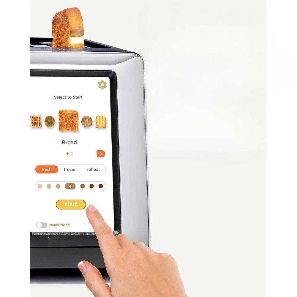Purilite Select | Quick Touch Screen Toaster | 2 Slice Intelligent Toaster | Stainless Steel Toaster | Black and White Kitchen Appliance - PuriLite