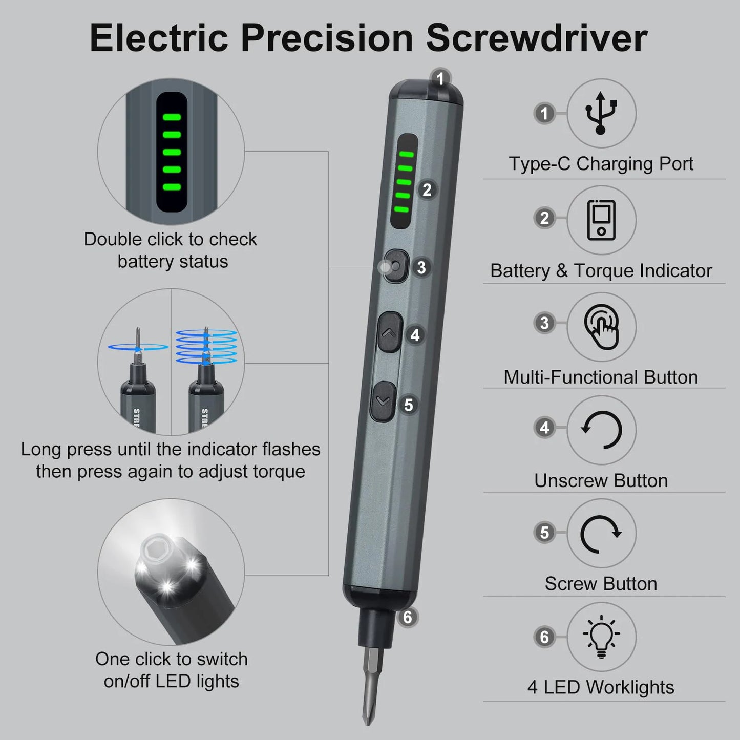Purilite Select 68-in-1 Precision Electric Screwdriver Set