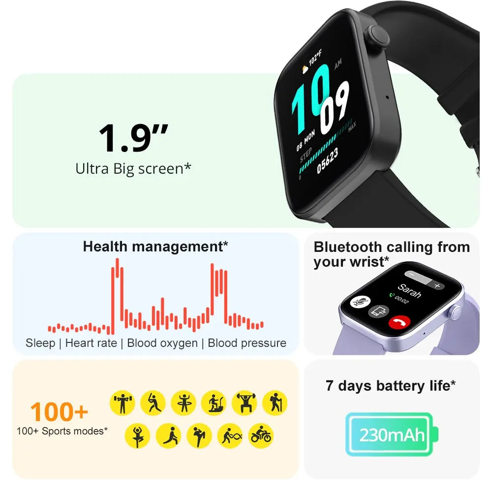 Purilite Select P71 Voice‑Calling Smartwatch – Health Monitoring, IP68 Waterproof, 100+ Sport Modes