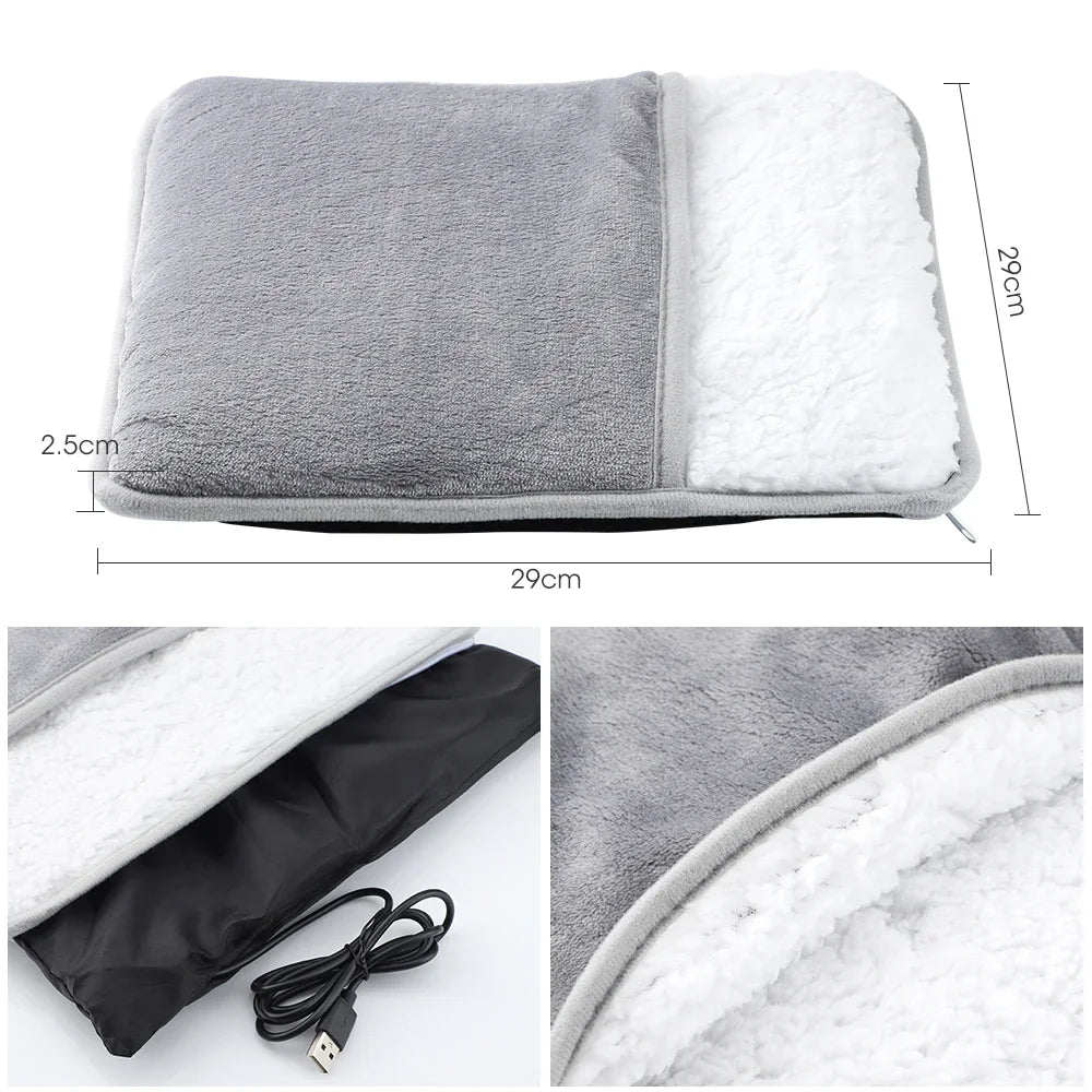 Electric Heated Foot Warmer Soft Feet Heater Pad 1/9-gear Adjustable Temperature Office Electric Feet Heating Pad For Home