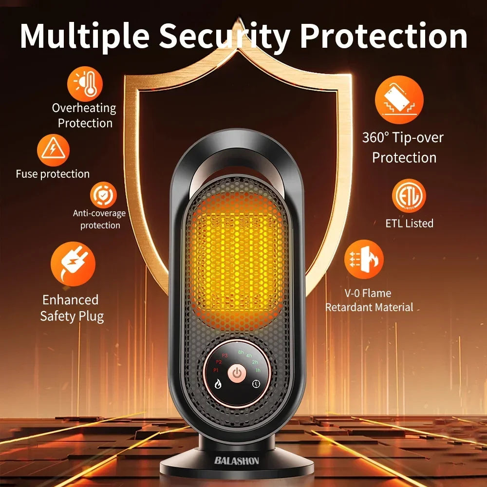 Purilite Select 1000W Portable Electric Heater – Compact & Powerful Warm Air Fan for Home, Office, Hand & Foot Warming