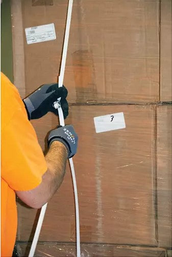 Strapping, Polypropylene, 1/2" W x 9900' L, White, Machine Grade
