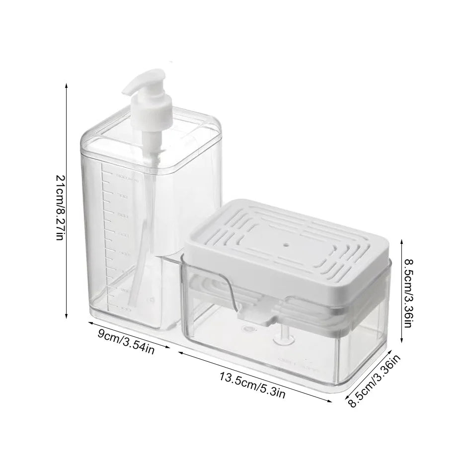 Purilite Select – 2-in-1 Hand Press Soap Dispenser with Sponge Holder