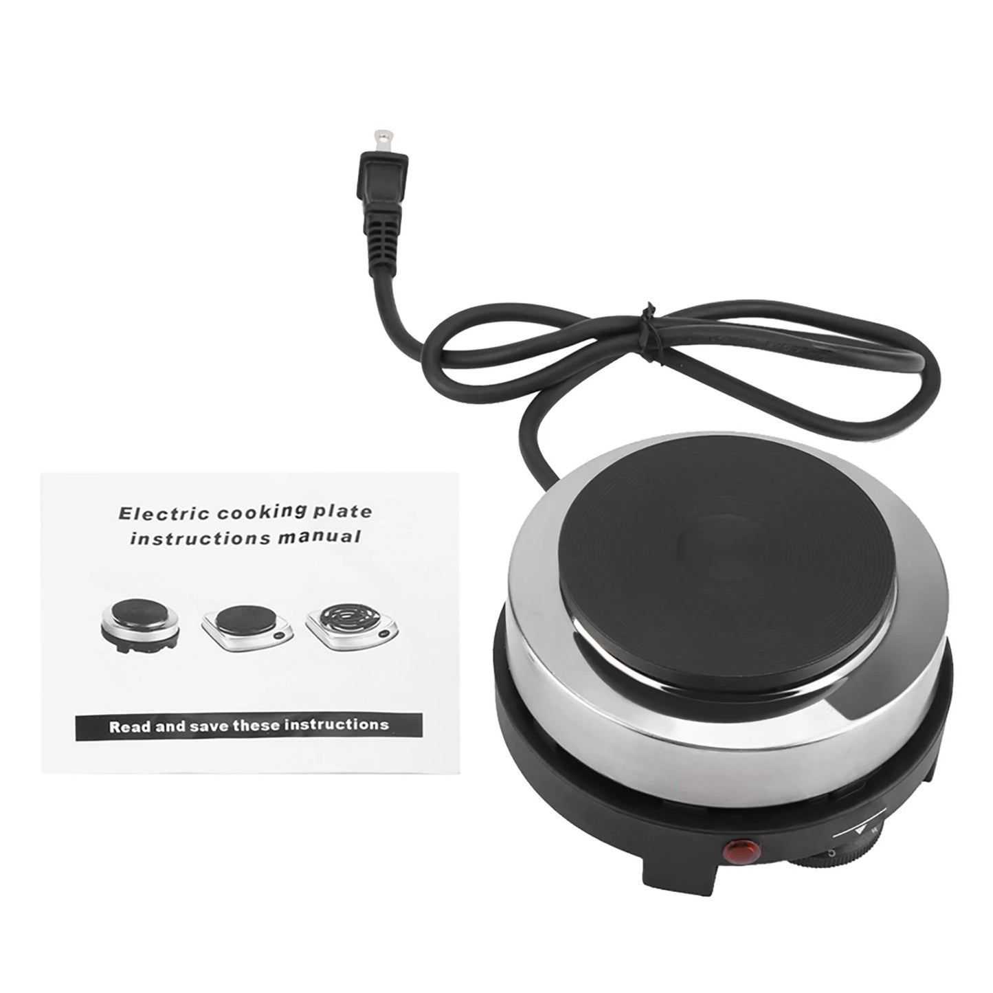 Purilite Select Portable 500W Electric Mini Stove Hot Plate – Compact Multifunction Heater for Home & Travel (110V US Plug)