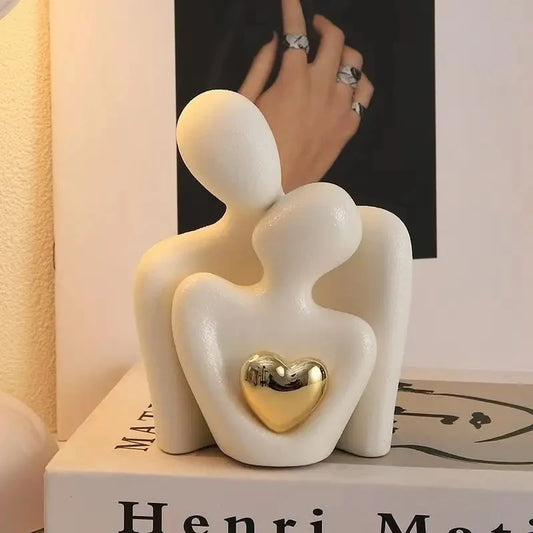 Purilite Select Romantic Love Embrace Statue – Modern Couple Ornament | Elegant Home Décor & Valentine’s Day Gift