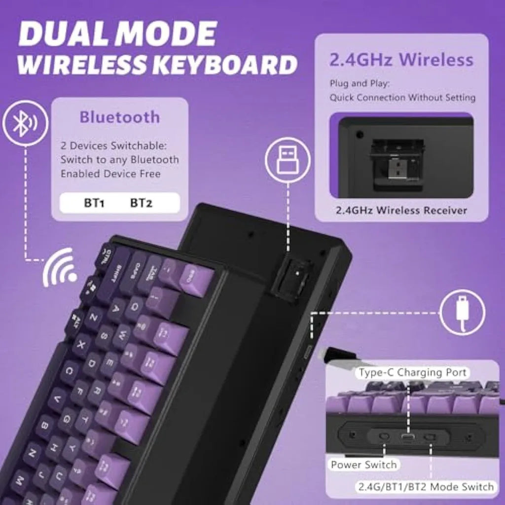Purilite Select M87 Wireless Dual-Mode 87-Key Keyboard