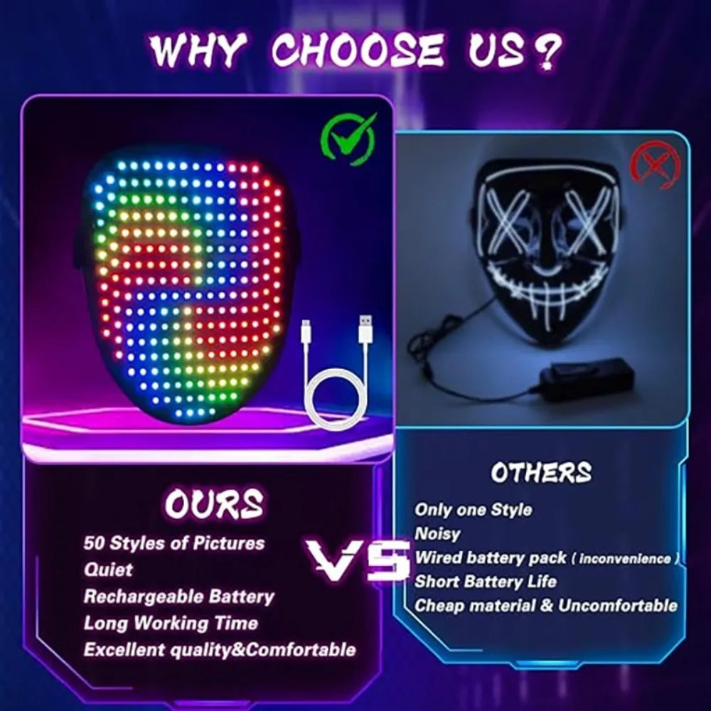 Purilite Select Color Changing LED Halloween Mask