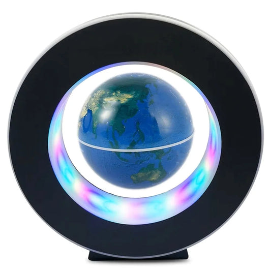 Purilite Select Floating Globe LED Lamp – Magnetic Suspension Rotating Levitating Globe Lamp – Multicolor Anti-Gravity Rotating World Map – Floating Globe with LED Light