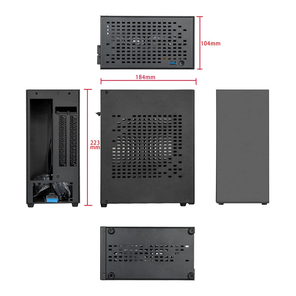 Purilite Select A07 Ultra-Compact Aluminum Mini ITX PC Case with PCIe 3.0 Riser
