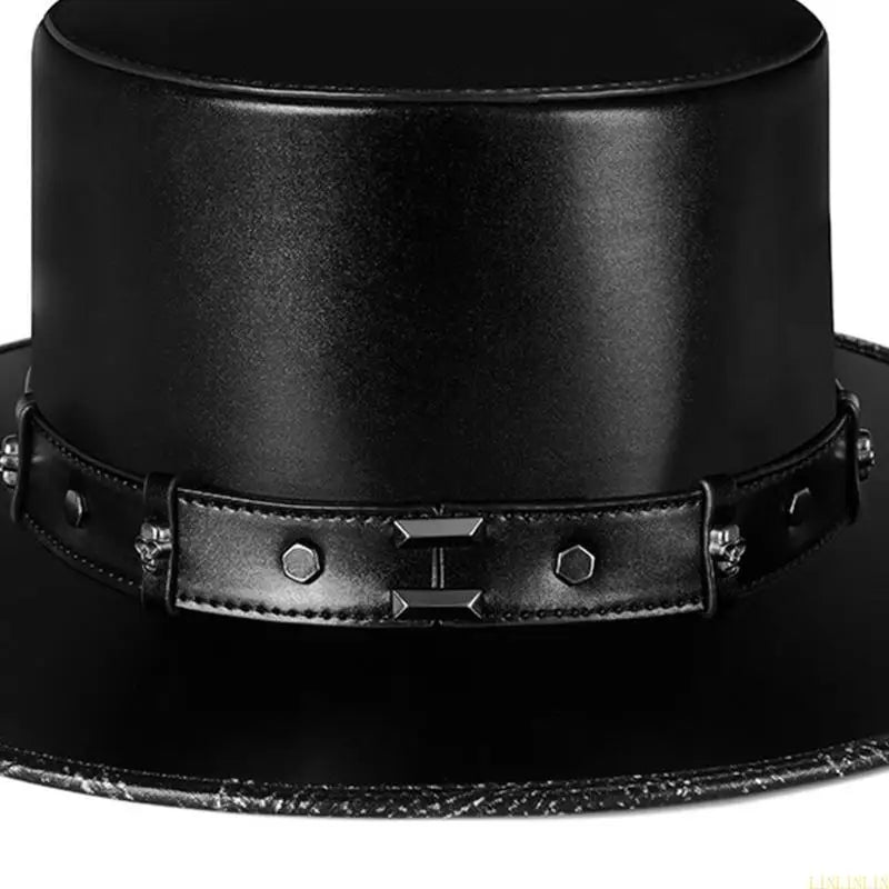 Purilite Select Steampunk Plague Doctor Hat Black PU Leather