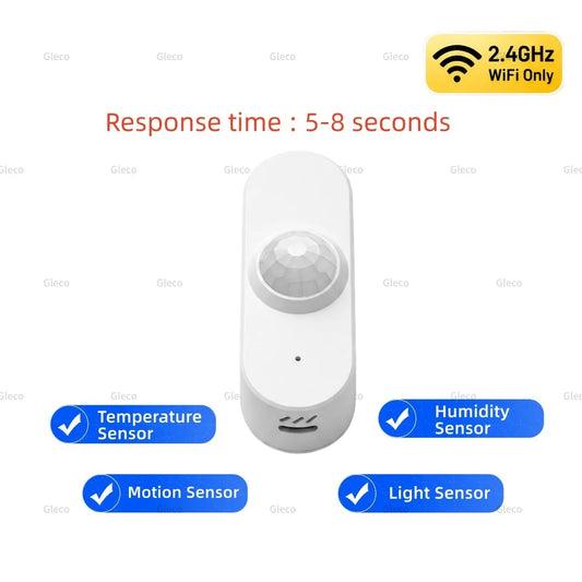 TUYA WiFi Smart PIR Motion Sensor With Light Detector Option Temperature Humdity Detection Smart Life Security Alarm Automation