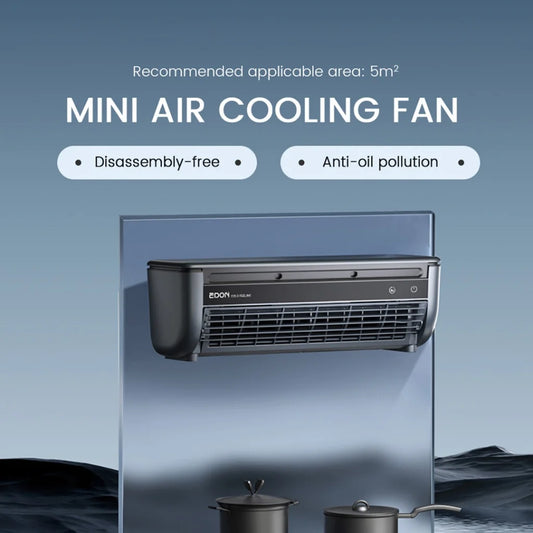 EDON E868 Wall-Mounted Air Cooling Fan 20W Power Quick Cooling Easy To Install Leafless Home Kitchen Air Conditioning Fan - PuriLite