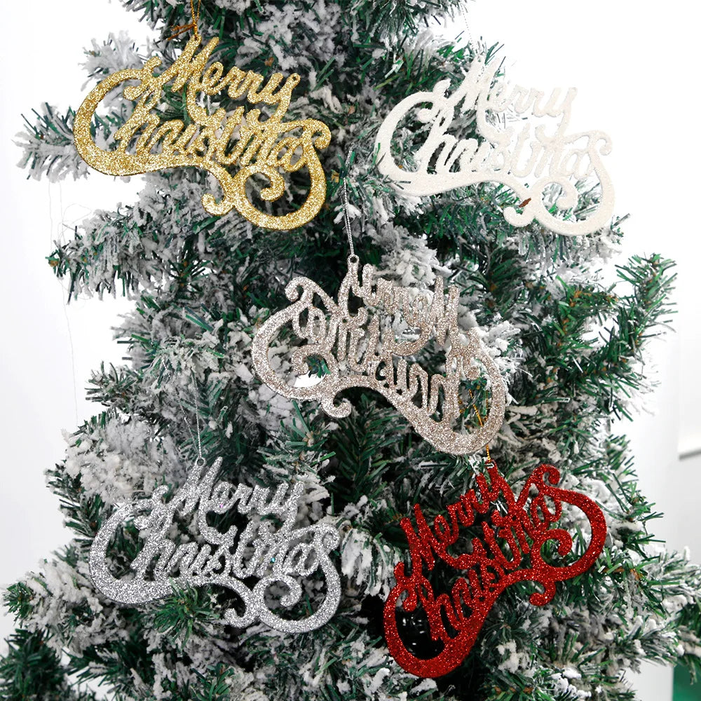 Purilite Select Merry Christmas Letter Ornaments – Elegant Tree Decoration Pendants for Home & Holiday Décor