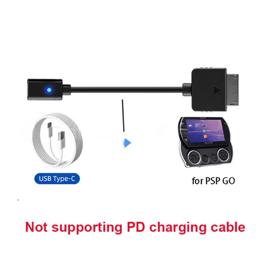 Purilite Select Type C Charging and Data Adapter Cable for PSP Go Compatible Devices with LED Indicator 10cm USB Converter Cord