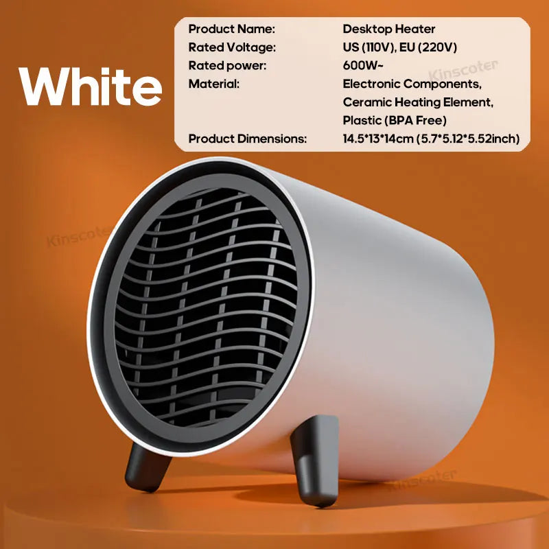 Purilite Select 600W Portable Desktop Electric Heater – Compact Heat, Instant Comfort