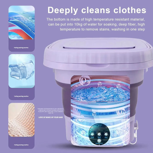 Purilite Select 8L Portable Foldable Mini Washing Machine with Spin Dryer