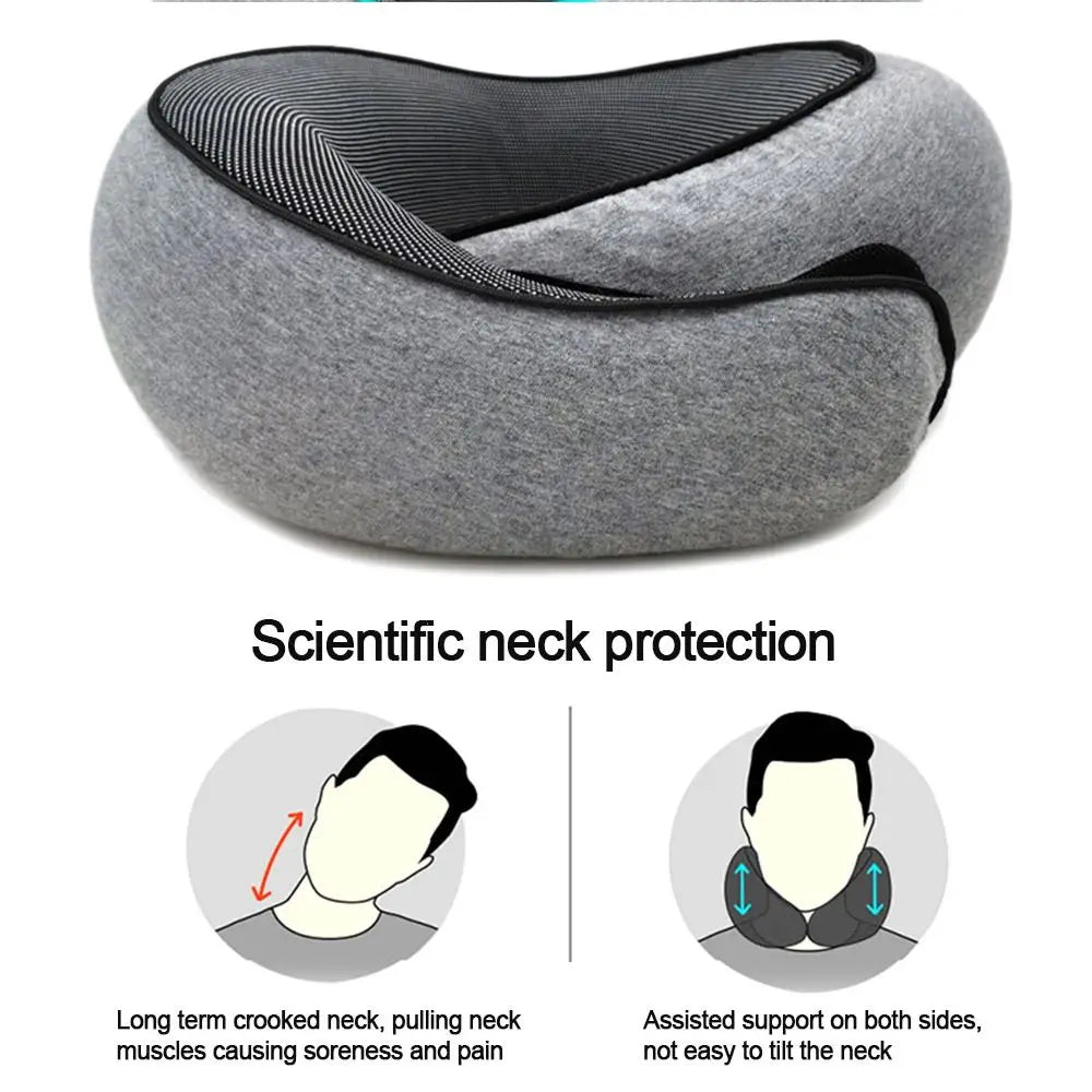 Purilite Select Memory Foam Travel Neck Pillow – U-Shaped Snail Style Portable Sleep Support Pillow