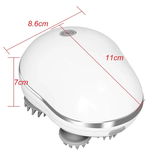 Infrared Scalp Massager with 4 Kneading Massage Heads Head Body Massager for Hair Growth Stress Relax Red Light Nourishes Hair - PuriLite