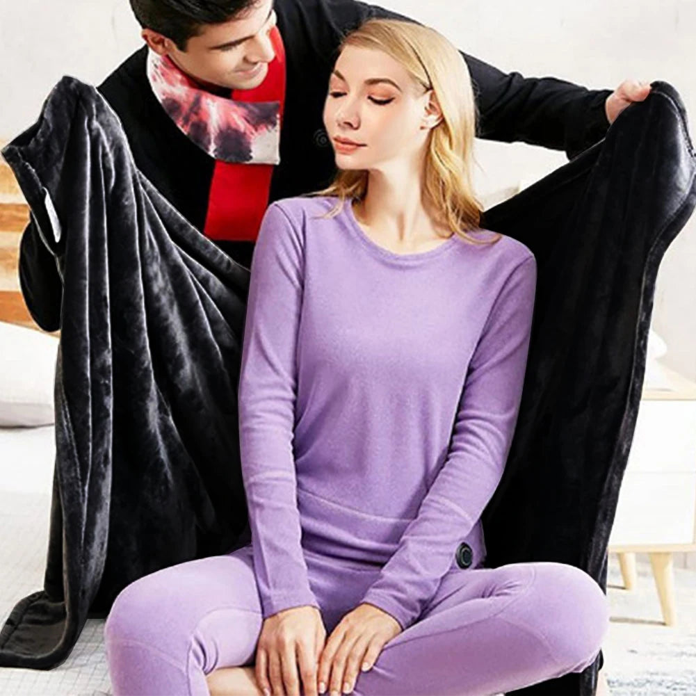 USB Electric Heating Blanket 3 Heating Level Wearable Heated Poncho Throw Blanket 9 Heated Areas Body Warmer Blanket or Office