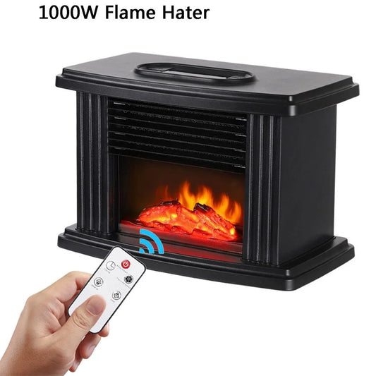 Purilite Select 1000W Portable Electric Fireplace Heater – Realistic Flame Effect with Remote Control | Indoor Space Warmer