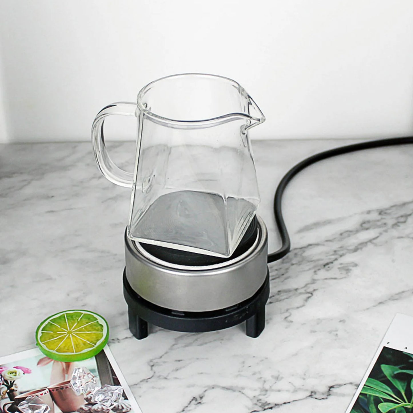 300W Electric Stove Cast Iron Burner Mini Warmer for Flat Bottom Tea Coffee Pot Heat Resisting Glass Pot