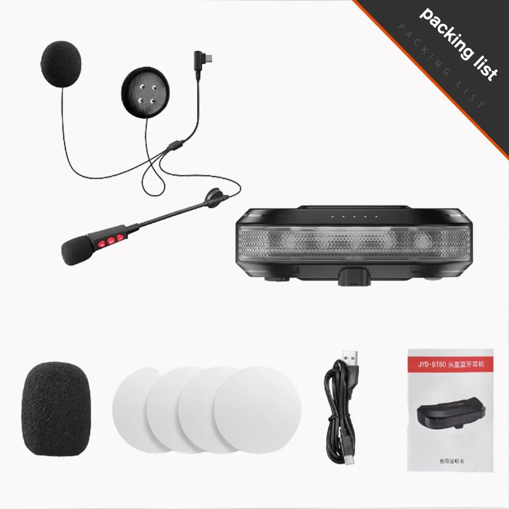 Purilite Select Bluetooth 5.4 Motorcycle Helmet Headset with Tail Light