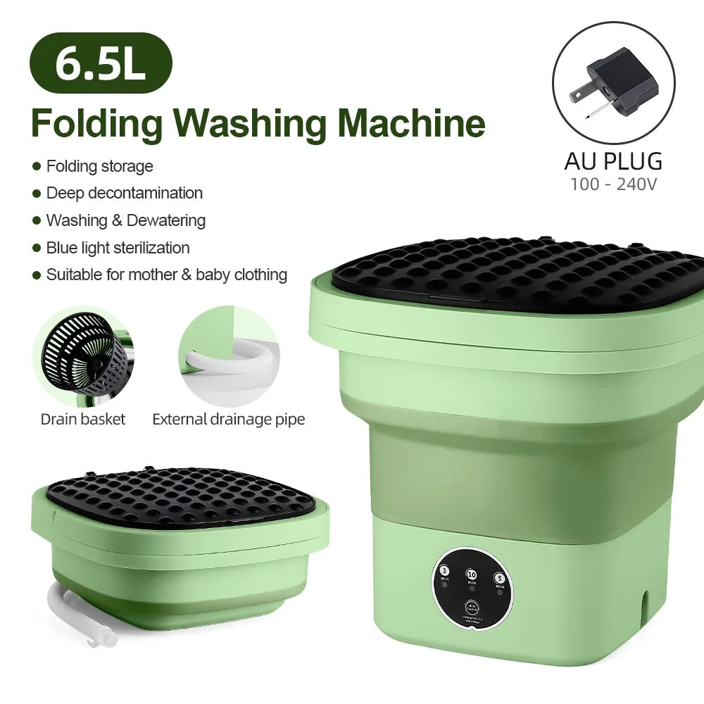 Purilite 6.5L Small Folding Washing Machine Portable Washing Machine