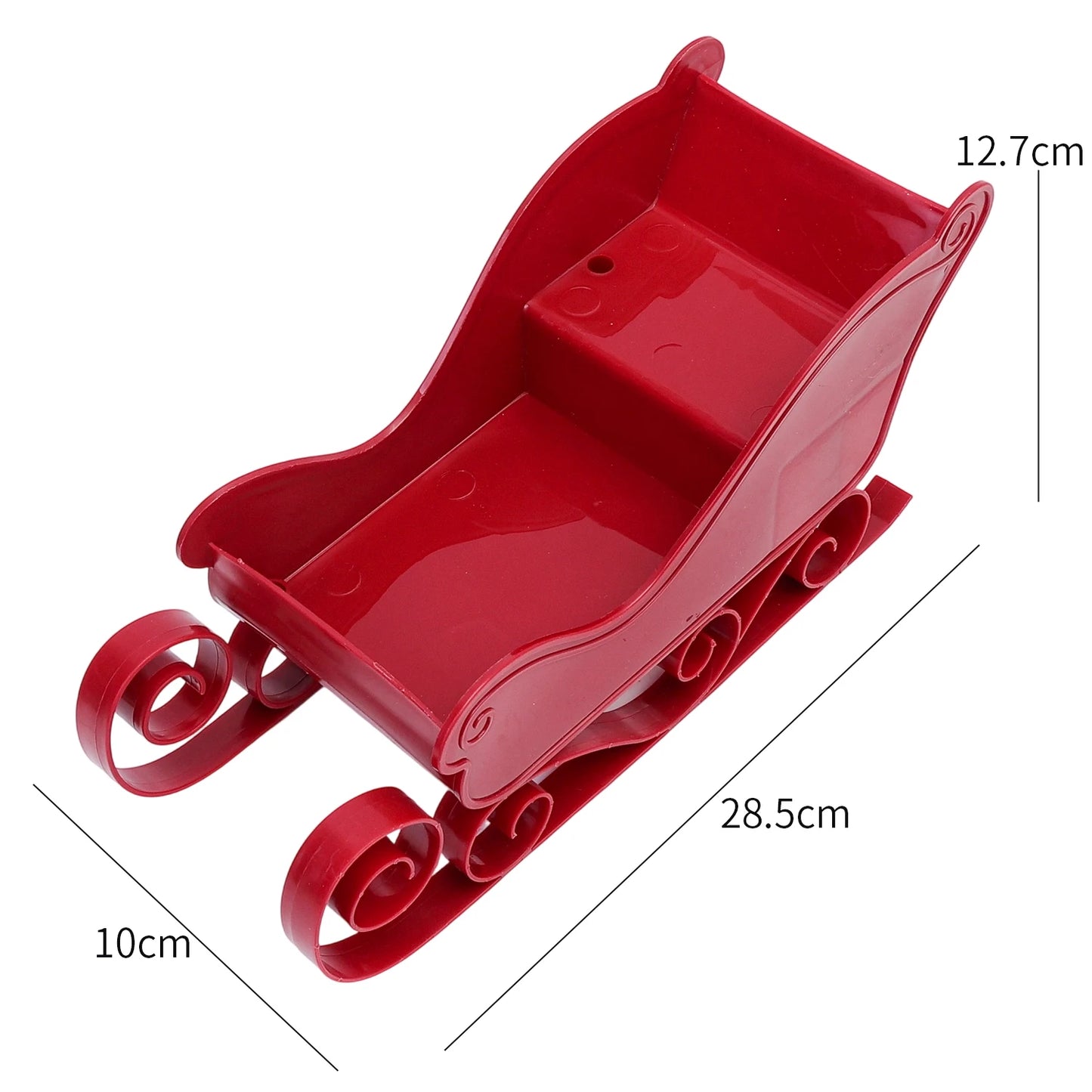Purilite Select Christmas Sleigh Décor – Classic Red Miniature Sled Ornament | Elegant Xmas Tree Hanging Decoration & Holiday Home Display Gift