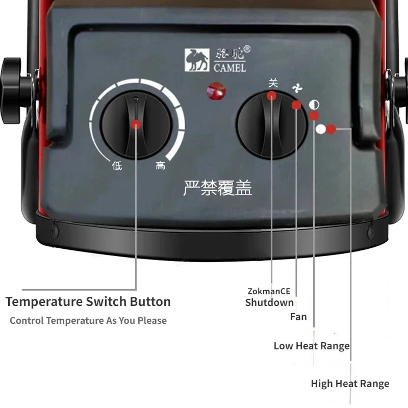 3000W Portable Industrial Electric Heater 220V Thermostat Air Warmer Radiator Room Fast Heat 3 Gear Adjust Overheat Protection