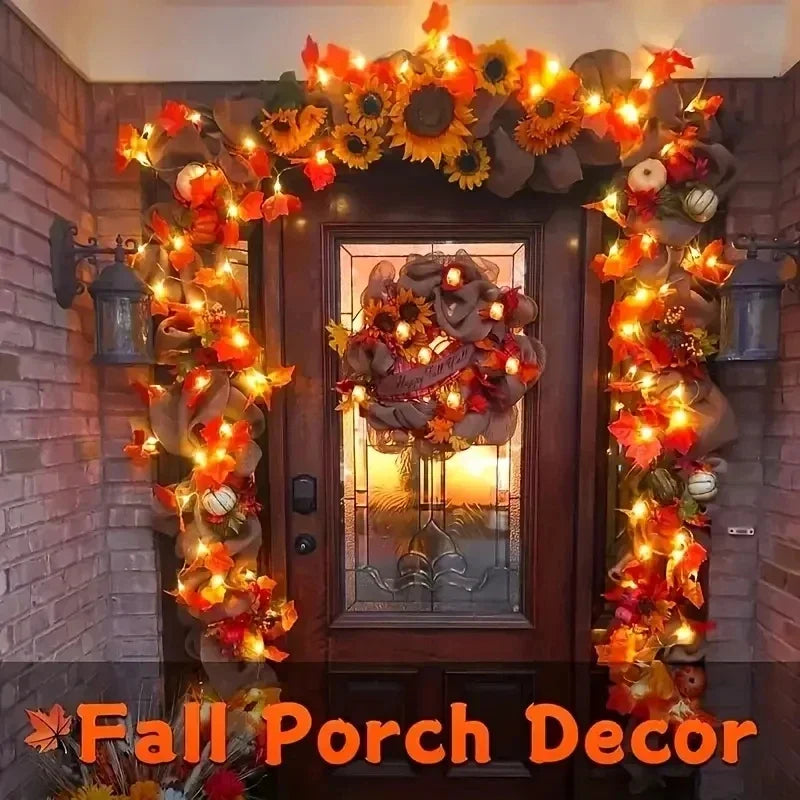 Purilite Select Maple Leaf String Lights – USB/Battery Powered | 10/20/40 LED Waterproof Lights for Halloween, Thanksgiving & Autumn Décor