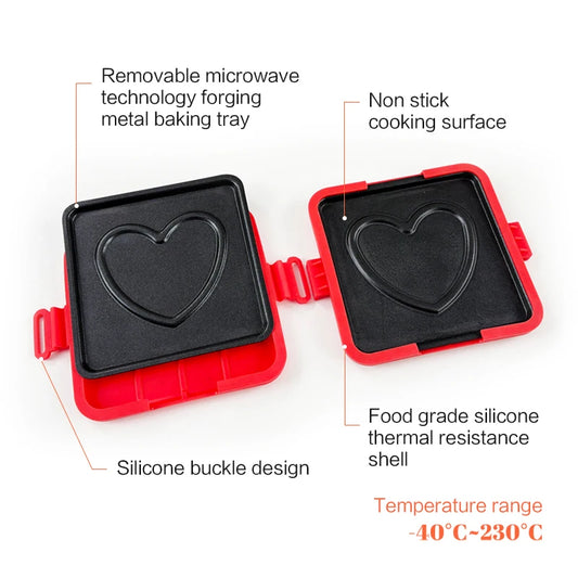 Microwave Sandwich Maker Microwave Toaster with Adjustable Silicone Strap Removable Non-Stick Microwave Grilled Cheese Maker - PuriLite