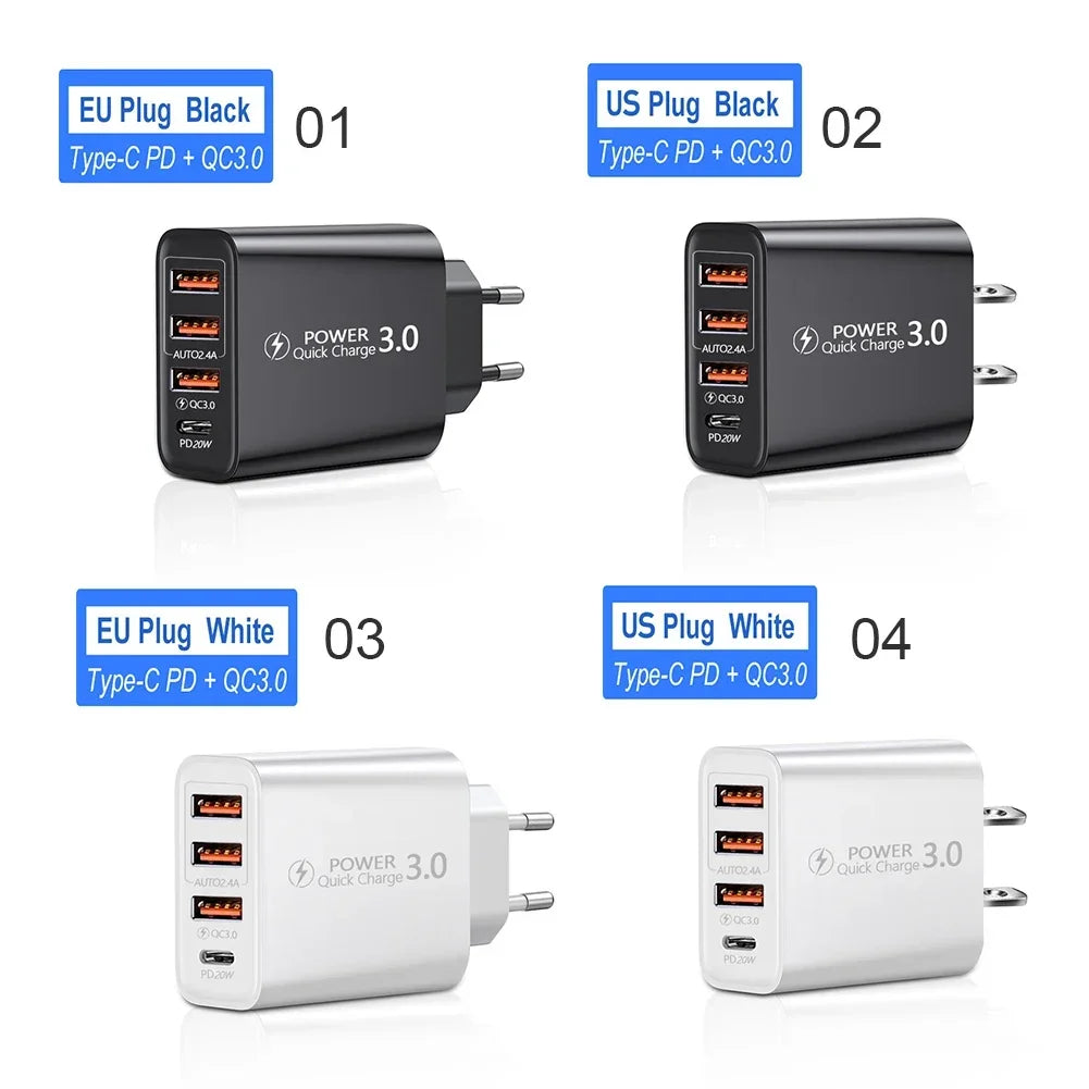 Purilite Select 4-Port 20W Fast Charger