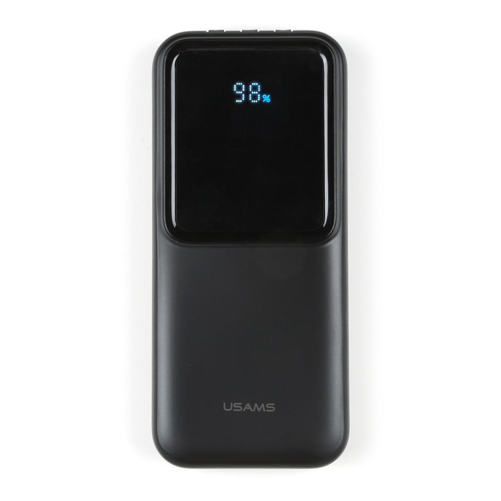 Dual-Port Power Bank with Digital Display and Integrated Cables - 10AH