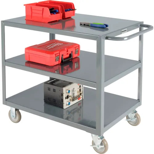Global Industrial™ Steel Utility Cart w/3 Shelves, 1200 lb. Capacity, 30"L x 18"W x 35"H