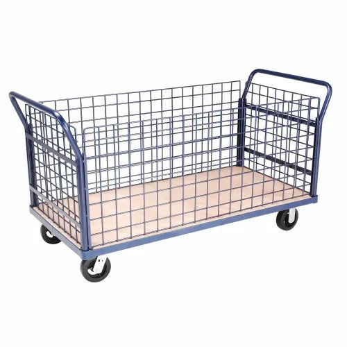 Global Industrial™ Euro Truck with 4 Wire Sides & Wood Deck 60 x 30 2000 Lb. Capacity