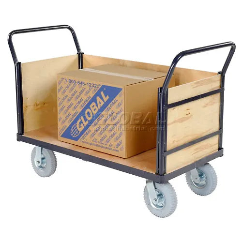Global Industrial™ Euro Truck With 3 Wood Sides & Deck 60 x 30 1200 Lb. Capacity