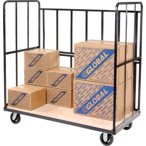 Global Industrial™ Wood Shelf Truck, 2000 lb. Capacity, 60"L x 30"W x 62"H, Blue
