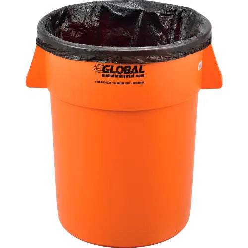 Global Industrial™ Plastic Trash Can - 55 Gallon Bright Orange