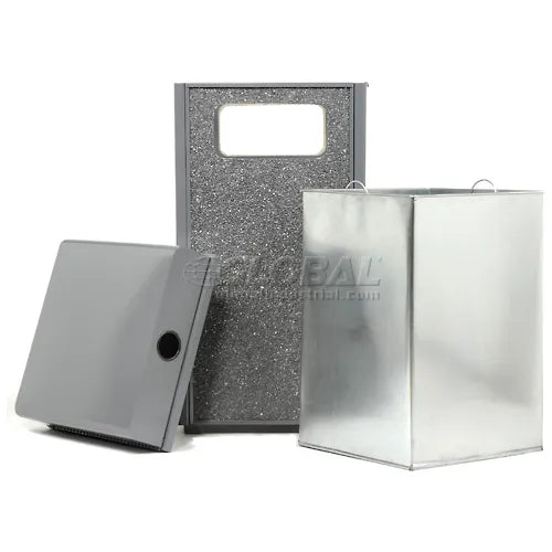 Global Industrial™ Stone Panel Trash Weather Urn, Gray, 24 Gallon, 17-1/2" Square x 36"H