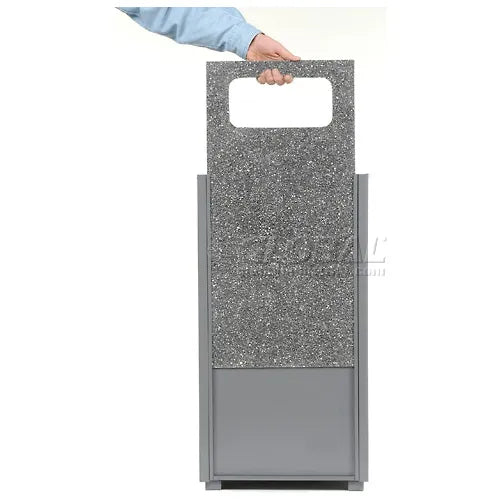 Global Industrial™ Stone Panel Trash Weather Urn, Gray, 24 Gallon, 17-1/2" Square x 36"H