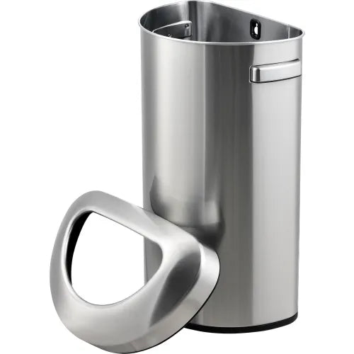 Global Industrial™ Stainless Steel Semi-Round Open Top Trash Can, 16 Gallon