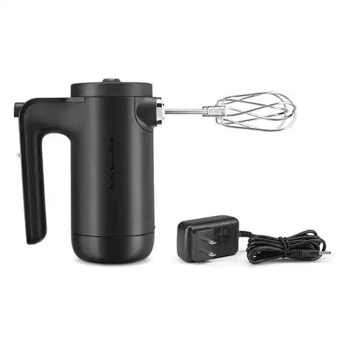 KitchenAid Cordless 7 Speed Hand Mixer - Black Matte (KHMB732BM) - PuriLite