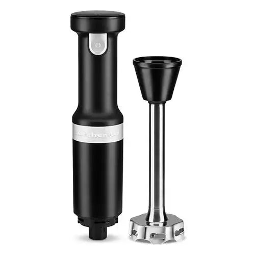 KitchenAid Cordless Variable Speed Hand Blender w/ Chopper + Whisk Attachement - Black Matte (KHBBV83BM) - PuriLite