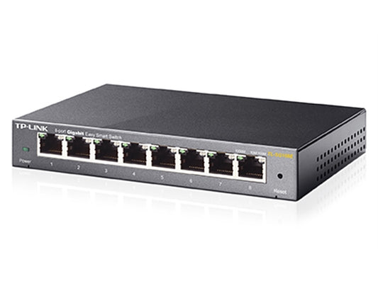 TP-Link Network TL-SG108E 8-Port 10/100/1000Mbps RJ45 Gigabit Easy Smart Switch - PuriLite
